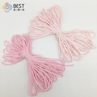 China Durable Colouful Round 3mm Polyester Elastic Cord Earloop For Face Cover for sale