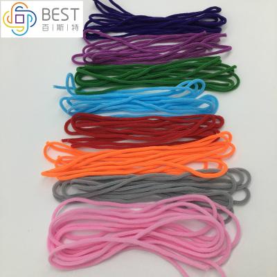 China Sustainable Manufacturer Material Round Ear Loop 2.8mm Band Soft Ear Loop 3mm Disposable Spandex Polyester Around Elastic Earloop for sale