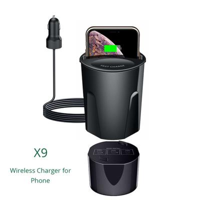 China Car Charger Cup Holder 10W Qi Wireless Fast Charging Cup for Samsung S20 21 iPhone 8 12 Radio Car Charger Cup Holder for sale