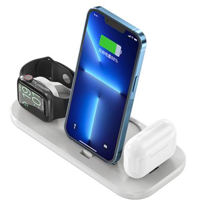 China Foldable Earphone Dock Wireless Fast Charging Station for Apple QI Chargers Pad 3 in 1 Portable Wireless Charger for sale