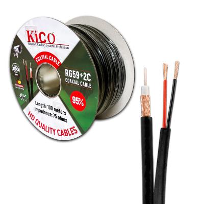 China KICO OEM Brand RG59+2C Cable RG59 Coaxial Cable for CCTV and Video for sale