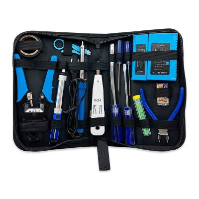 China Kico 15 pcs network cable tester tool kit RJ45 network lan cable tool kit bag for sale