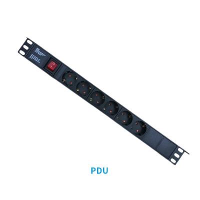 China 2500W 6 Way 19 Inch Rack PDU , Server Rack Power Strip Rack Mounted 10A for sale