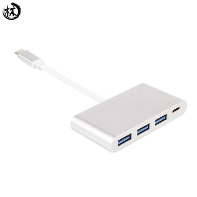 China Kico High Speed USB-C Hub Type C to Usb 3.0 * 3 With Type-C Female Port  4-in-1 Factory Price zu verkaufen