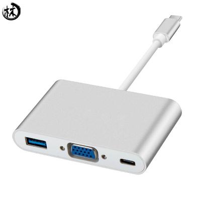 China Kico USB C Adapter Hub Type C USB 3.1 to VGA USB 3.0 Cable Multiport Digital AV Adapter with Type C PD Data and Charging Adapter à venda