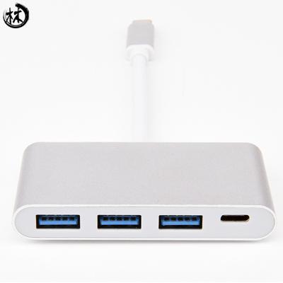 Cina USB-C Hub Type-C to Usb 3.0 * 3 + Type-C Female Port  Adapter Type-c Adapter in vendita