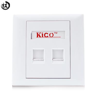 China Factory Good Price Dual Type 86 Network Faceplate Wall Charger Outlet Power Supply Socket Keystone Jack Plate Panel RJ45 RJ11 Te koop