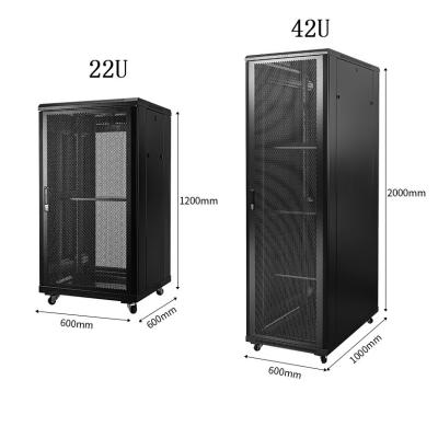 중국 22U 42U 데이터 센터 서버 랙 19 인치 네트워크 내각 판매용