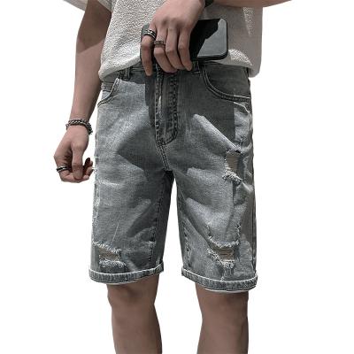 China 2022 Breathable Summer New Capri Shorts Holes Casual Mens Denim Shorts for sale