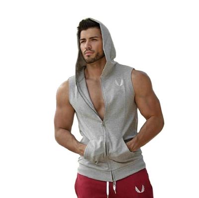 China New Manufacturer Direct Selling Anti-pilling Hooded Vest Fitness Sports Leisure Shaping Slim Fit Men's Vest for sale