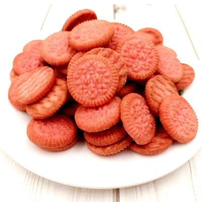 China Natural Wholesale Popular Milk Chocolate Cookies Plain And White Peach Crunchy Snacks In 90g Packets for sale