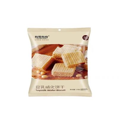 China Youlingyoushi Natural Wholesale Hot Selling Crispy Soy Milk Wafer Cookies Snack Bags 128g for sale