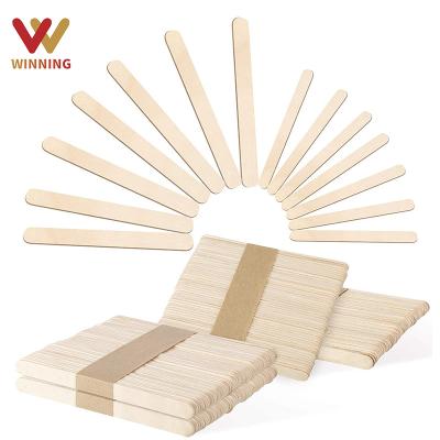 China Custom Winning Viable Art Work Logo Print Wood Disposable Birch Popsicle Whole Sale Ice Cream Stick Wooden Craft for sale