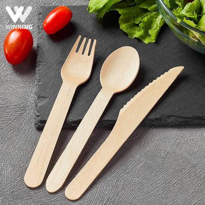 China Eco-Friendly Disposable Earning Take Away Disposable Wooden Cutlery Biodegradable Wooden Cutlery Eco Friendly Wood for sale