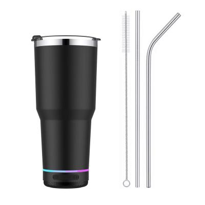 China Sustainable Double Wall Insulated Speaker Sport Microphone Thermo Wireless Smart Stainless Steel Water Bottle for sale