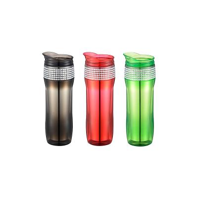 China Viable Factory 450ml Acrylic Drinking Tumblers Reusable Plastic Tumblers With Lids Desktop Tumbler Cups Bpa Free Water Bottle for sale