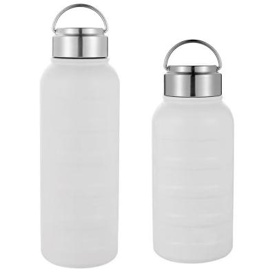 China Sustainable Hot Sale 750ml/1000ml Stainless Steel Double Walled Vacuum Insulated Sports Water Bottles With Lid Handle for sale