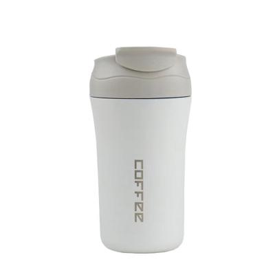 China Factory Wholesale 400ml Travel Stainless Steel Viable Double Walled Vacuum Tumbler Insulated Coffee Mug With Straw Lid for sale