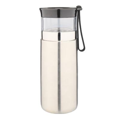 China PORTABLE Infuser 250ml Tea Cup Double Insulated Water Bottle 304 Stainless Steel Water Bottle Travel Tea Tumbler Infuser Bottle for sale