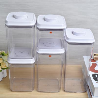 China Freshness Preservation and ankou Food Grade Storage Tightly Sealing Plastic Containers Set Christmas Gift Push Pop Button Lid Easy Open Dry Containers with Lid for sale