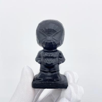 China China wholesale high quality natural hand carved cartoon crystal healing animation Spider-Man obsidian elf decoration stone gifts for sale