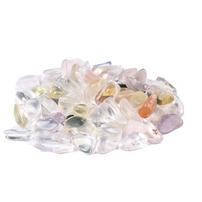 China China wholesale natural loose aura clear crystal gravel and tumble colored crystal stones for decor for sale