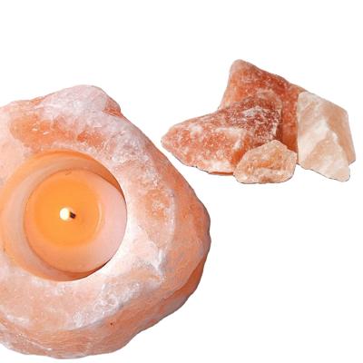 China Without Mold Himalayan Crystal Decoration Aromatherapy Crystal Candle Holder Salt Lamp Natural Shaped Salt Night Light Crafts for sale