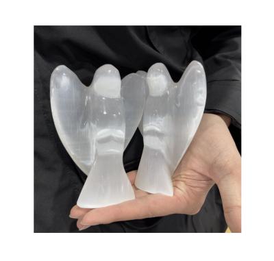 China And Clear Of Love Clean Selenite Hand-Carved Crystal Goddess Statue Ornaments for sale