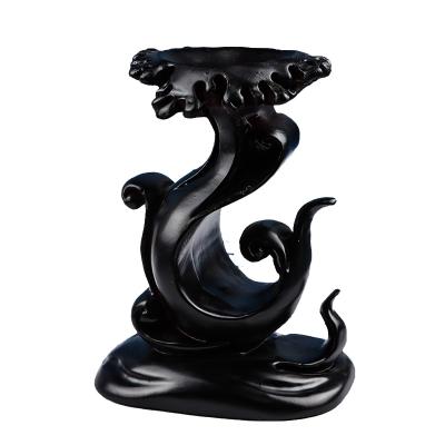 China China Wholesale Natural Black Obsidian Carving Crafts Monster Ball Holder For Decor for sale