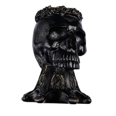 China China Wholesale Natural Healing Crystal Black Obsidian Carved Skulls Shaped Ball Holder for sale