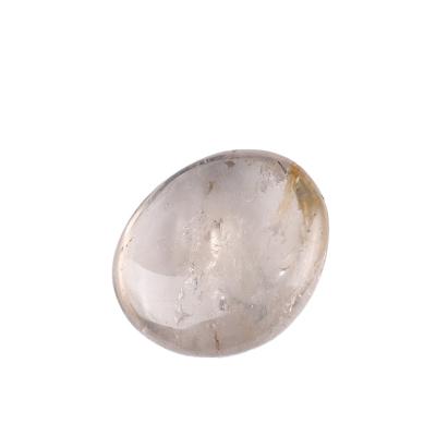 China China Wholesale Pure Natural White Clear Crystal Stones Polishing Palm For Gifts for sale