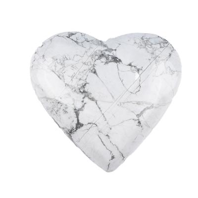 China China Wholesale Pure Natural White Turquoise Crystal Carving Palm Heart Shaped Crafts for sale