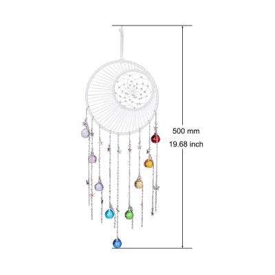 China China Hot Sale Dream Catcher Feather Wind Chime Crystal Pendant Bedroom Decoration for sale