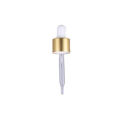 China Non Spill 18/410 Matte Rose Gold Cap Cosmetic Aluminum Dropper 2OML For Bottles for sale