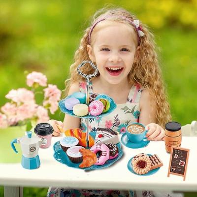 China 2022 Environmental Materials Most Popular Party Simulation Foam Coffee Cake Pretend Mini Coffee Machine Playing Toy Set Gift For Kids Children for sale