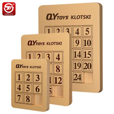 China Hot Selling Custom Made Educational ABS Amazon Table 4X4 Puzzle Game 3X3 QY Indoor Magnetic Number Sliding Klotski Toys For Adult Children for sale