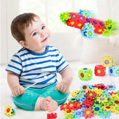 China DIY PLAY 2021 Dimple Bubble Fidget Sensory Toy Simple Splicing Set Stress Reliever Toys Colorful Bubble Puzzle Sticky Person Building Blocks for sale