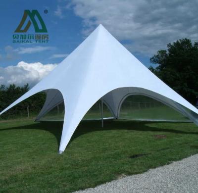 China High Reinforced China Aluminum Foldable White Star Shade Tent For Outdoor Wedding for sale