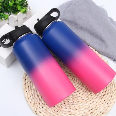 China Double Wall Outdoor Sports PORTABLE Flask Stainless Steel Vacuum Insulated 32 Ounce Water Bottle With Straw for sale