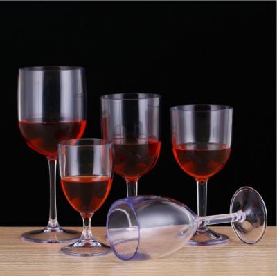 China KOREAN High Quality Custom Plastic Tritan Goblet Wine Glass For Party for sale