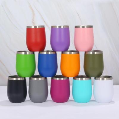 China Viable Friends Birthday Gifts 12 oz Wine Tumbler With Lid Stainless Steel Double Insulated Vacuum Insulated Wall Mug for sale