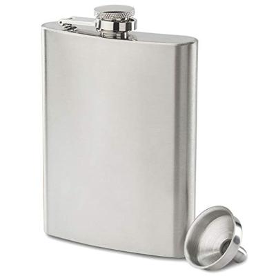 China Traditional Birthday Gifts 18/8 Stainless Steel Flask Liquor For Men With Funnel Hip Flask Gift Set 8Oz for sale