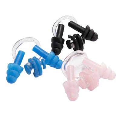 China Sislicone Waterproof Nose Clip Ear Plugs Nose Clip Swimming Earplugs, Reusable Nose Clip Earplugs, Waterproof Nose Clip Earplugs for sale