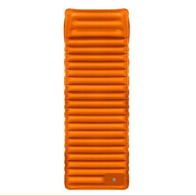 China Foldable Nylon camping pad mattresses with built-in air pump portable press inflatable outdoor bed sleeping picnic pad folding camping ma for sale