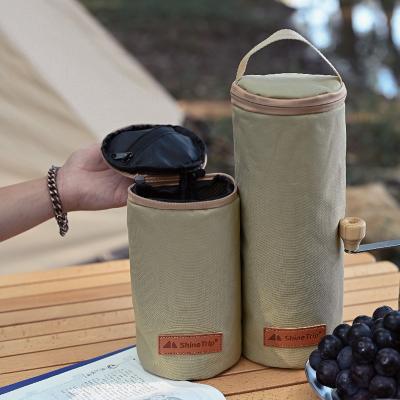 China Camping Wholesale price handle easy carry Oxford cloth lightweight wear-resistant outdoor camping flat gas tank storage bag for sale