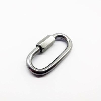 China Heavy Industry 304/316 Stainless Steel Egg Shape Spring Snap Hook Quick Link Carabiner for sale