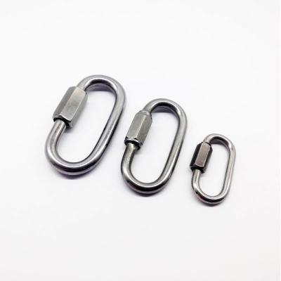 China Heavy Industry Stainless Steel O Ring Carabiner Heavy Duty Connector Quick Link Carabiner for sale