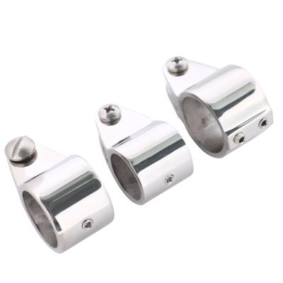 China Boat Hardware Fitting 316 Stainless Steel Marine Yacht Tube Clip Pipe Hold Down Hinged Fittings Jaw Slide Hardware Silver Silver for sale