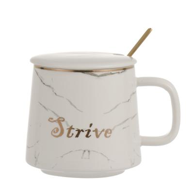 China Nordic Simple Creative Personality Viable Breakfast Water Couples Office Marble Sta Cup Ceramic Mug Travel Mug for sale