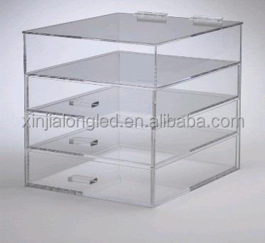 China Wholesale Acrylic Makeup Organizer Drawer 4 Tier Clear Acrylic Storage Makeup Organizer With Drawer for sale